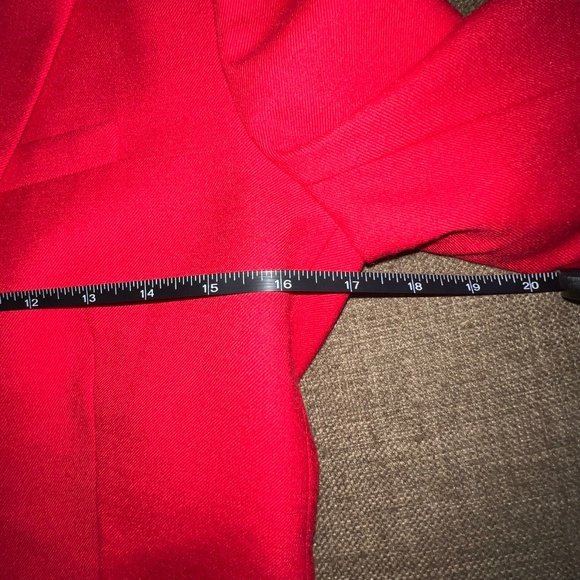 J.Crew Size 2 Red Suiting Two Button Jacket/Blazer with Leather Button - Picture 13 of 16